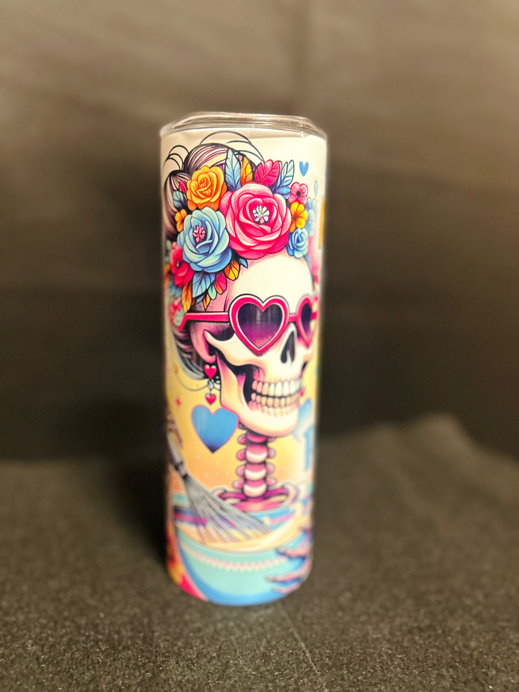 Kindness Before Poison Stainless Steel Tumbler | Floral Skeleton