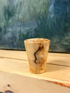 Handcrafted Maple Burl Wood Shot Glass Rustic Natural Grain