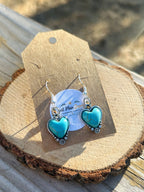 Turquoise Heart Western Floral Dangle Earrings