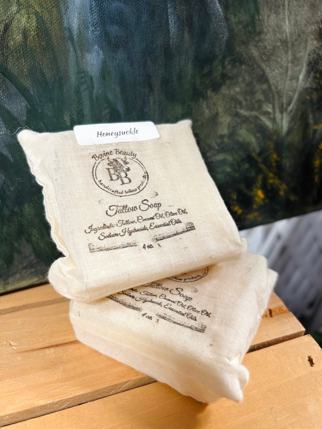 Honeysuckle Tallow Soap Handcrafted Natural Soap Bar 4 oz