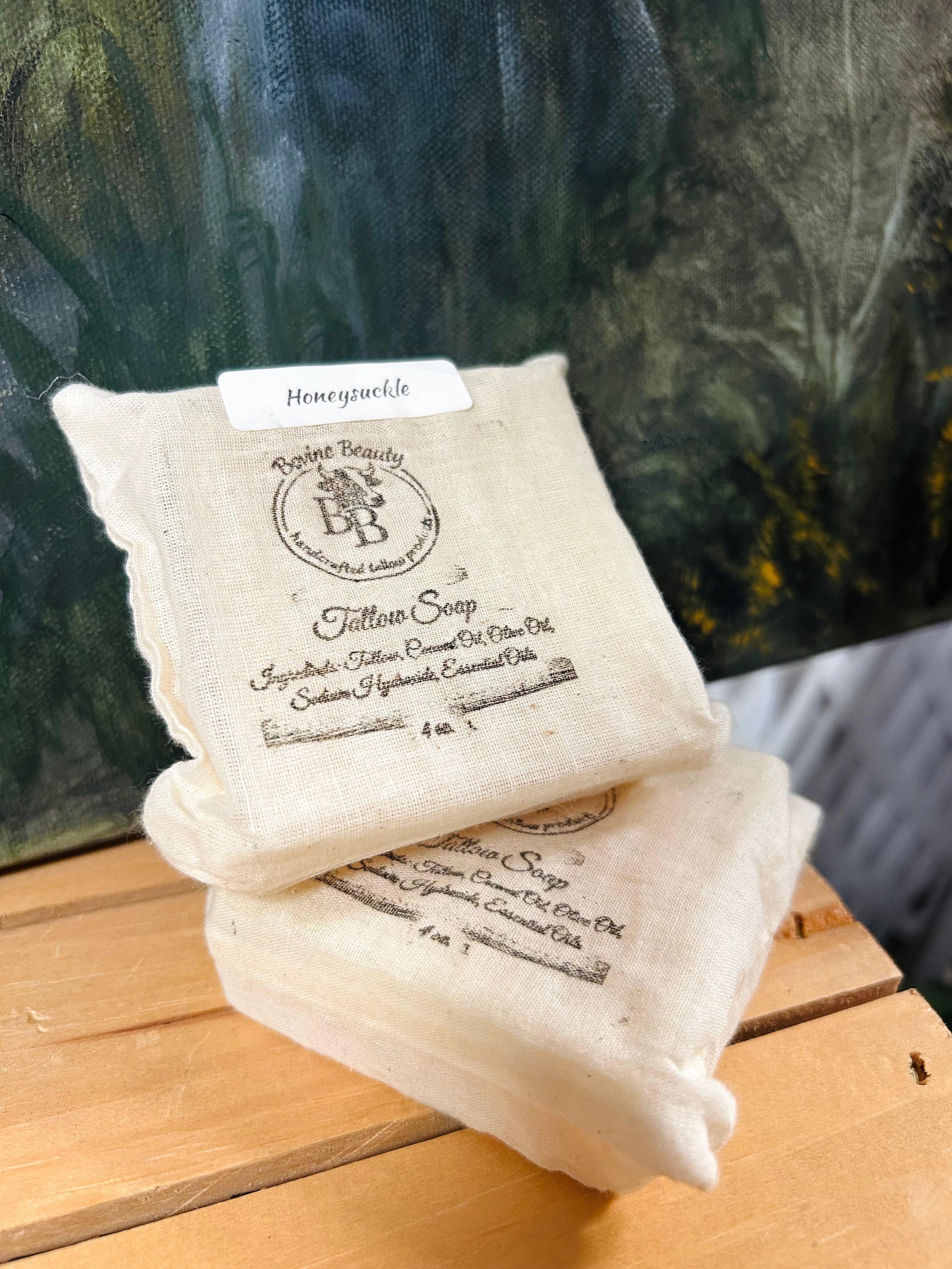 Honeysuckle Tallow Soap Handcrafted Natural Soap Bar 4 oz