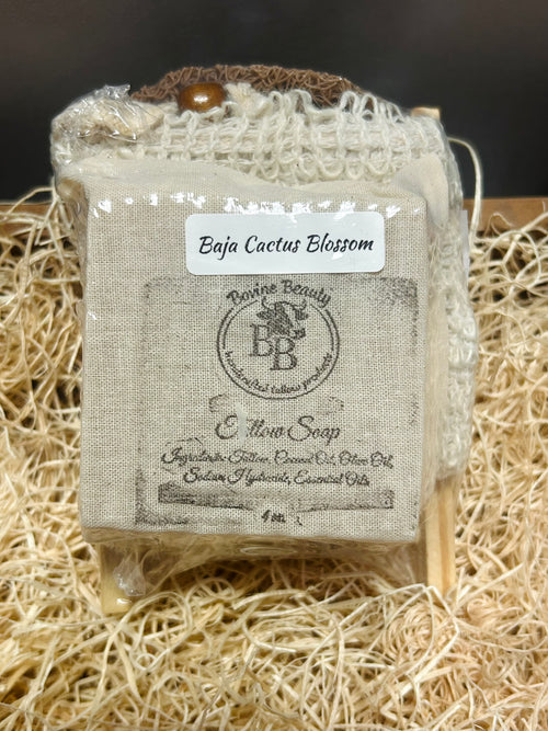 Baja Cactus Blossom Soap Gift Set with Exfoliating Soap Saver Bag