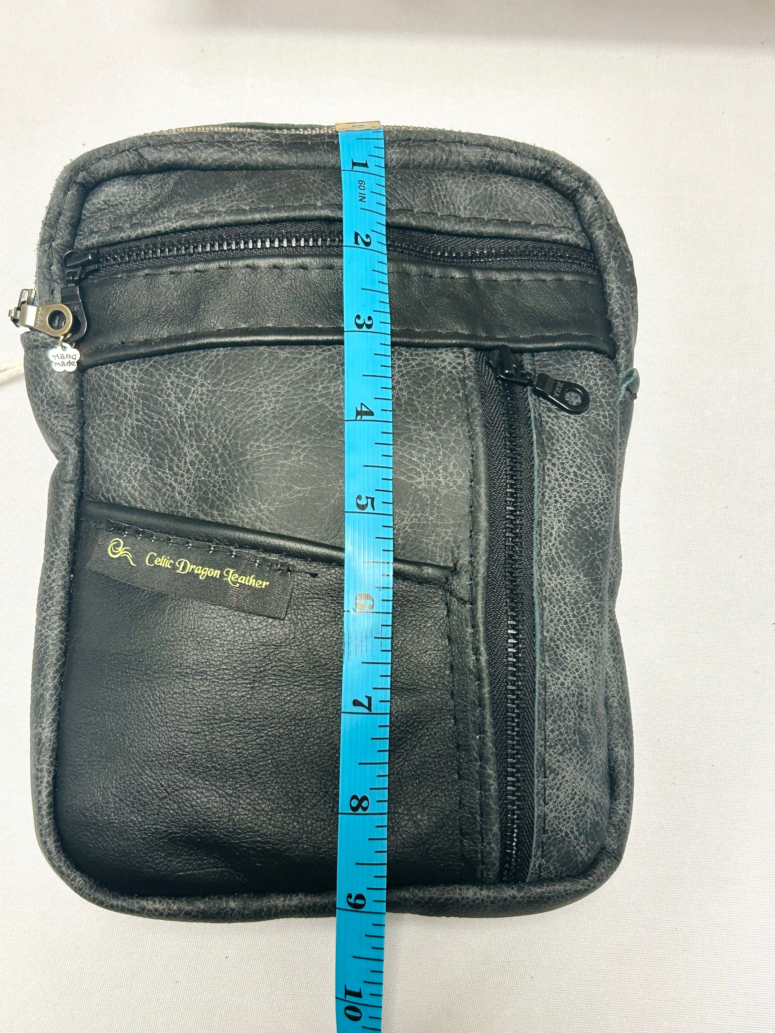 Handcrafted Black Leather Crossbody Bag Star Wars Lining Artisan Purse