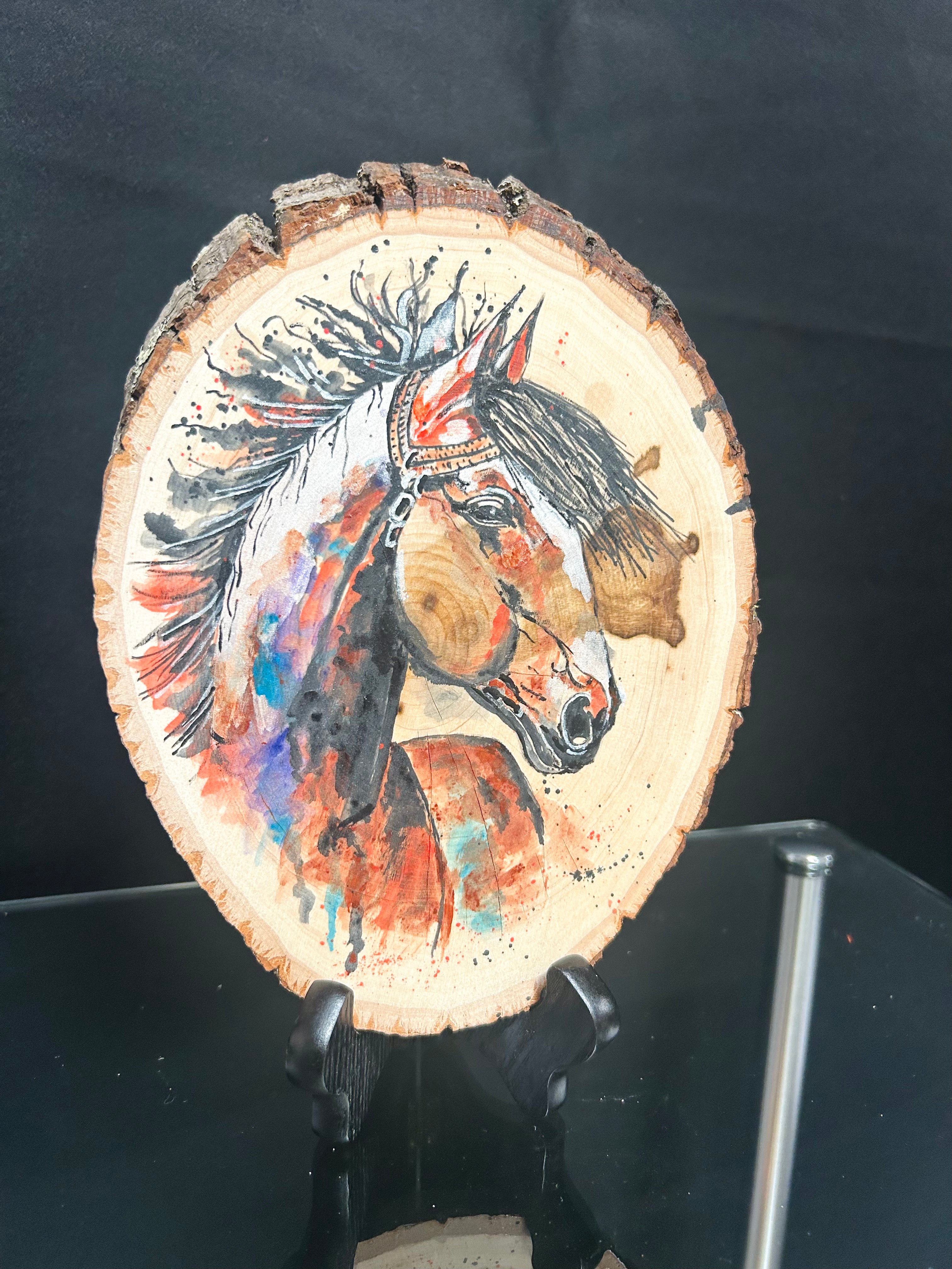 Hand-Painted Horse Wood Wall Art Western Rustic Decor