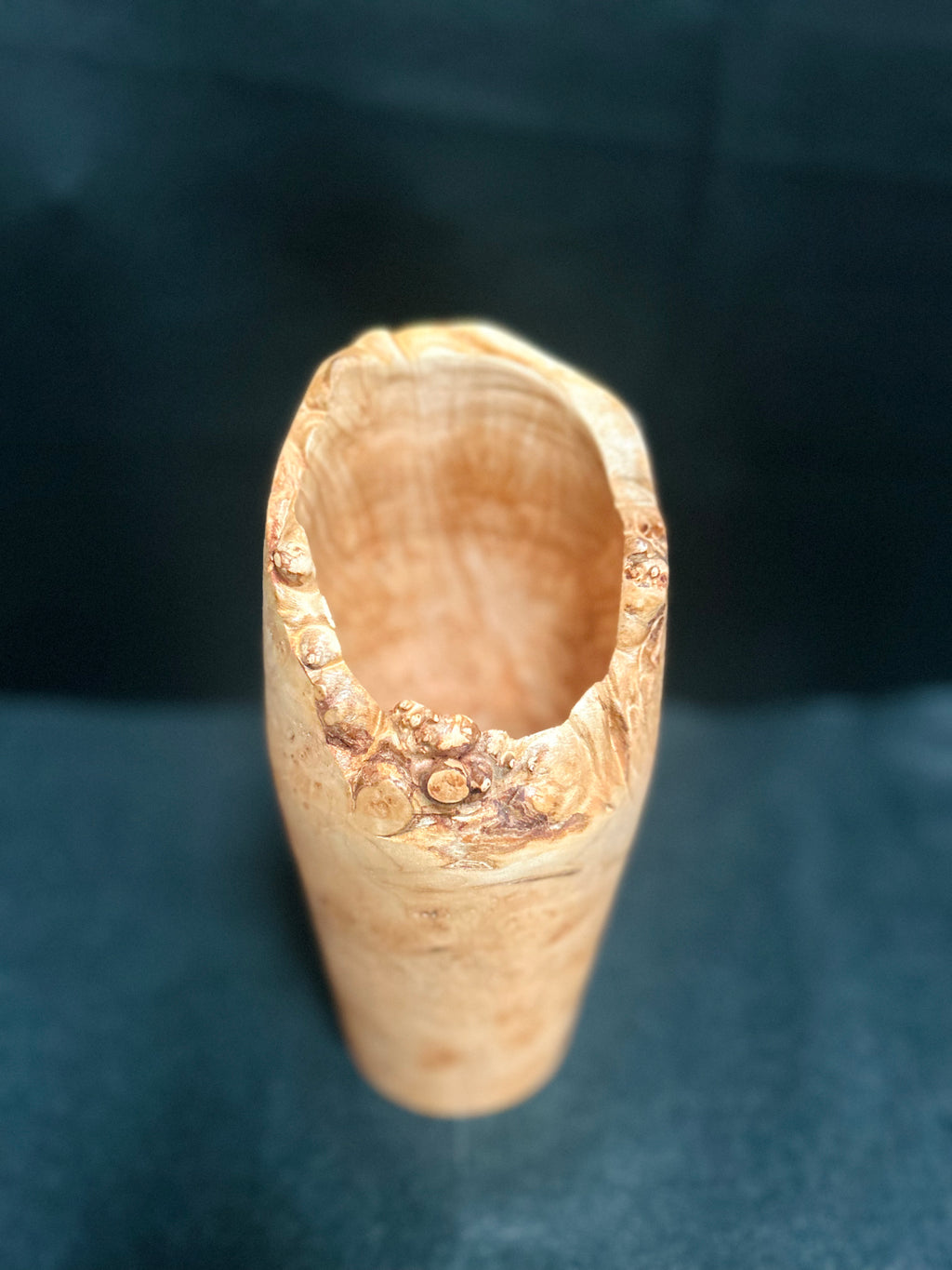 Handcrafted Maple Burl Wood Vase Live Edge Decorative Wooden Vase