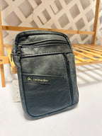Handcrafted Black Leather Crossbody Bag Star Wars Lining Artisan Purse