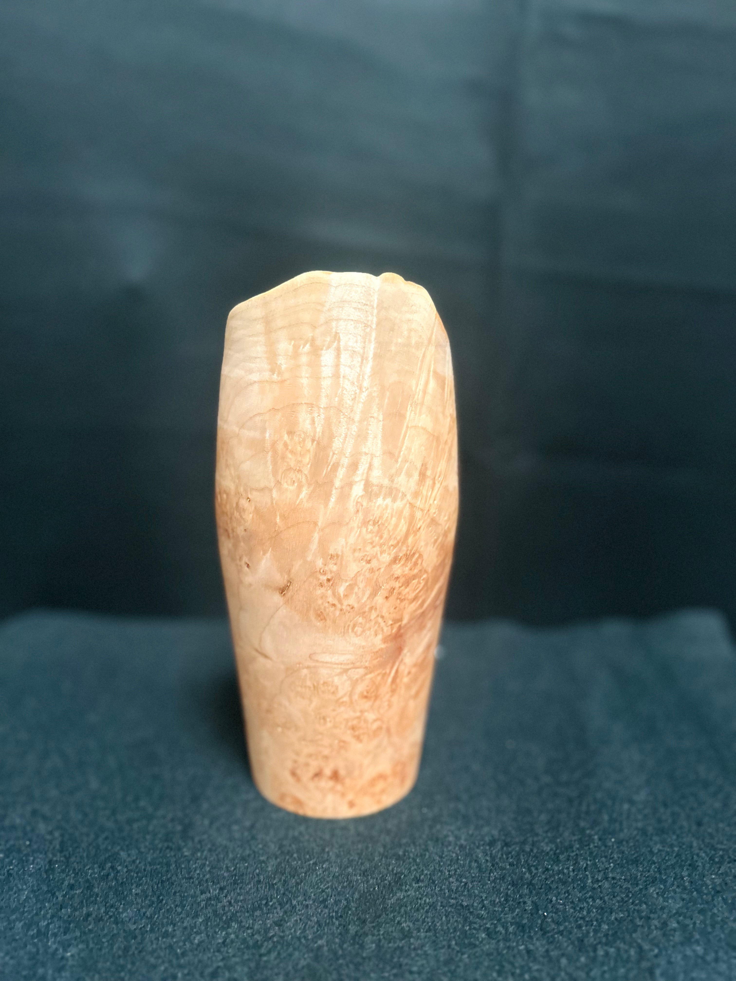 Handcrafted Maple Burl Wood Vase Live Edge Decorative Wooden Vase