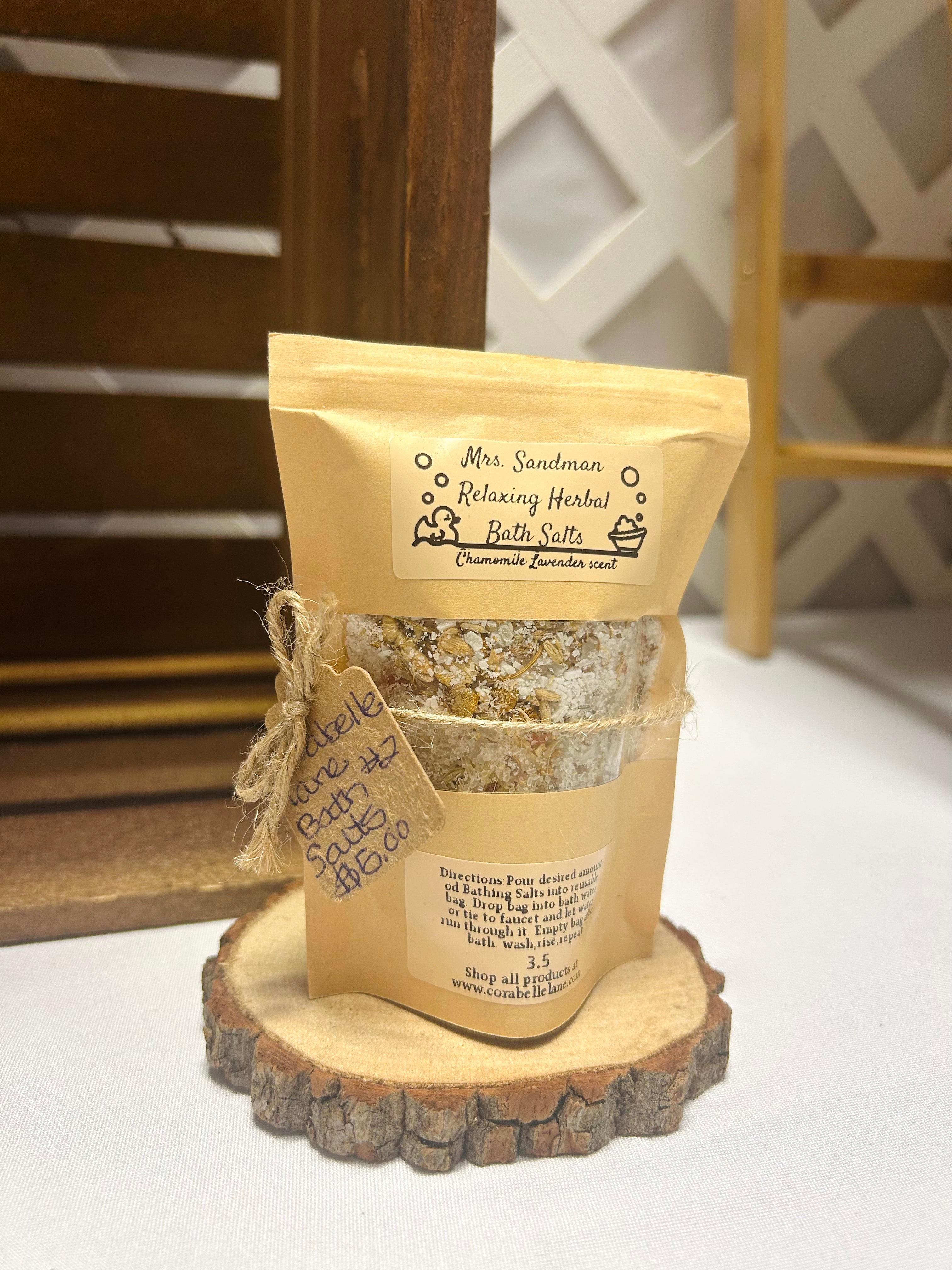 Chamomile Lavender Herbal Bath Salts Relaxing Epsom & Himalayan Salt Bath Soak