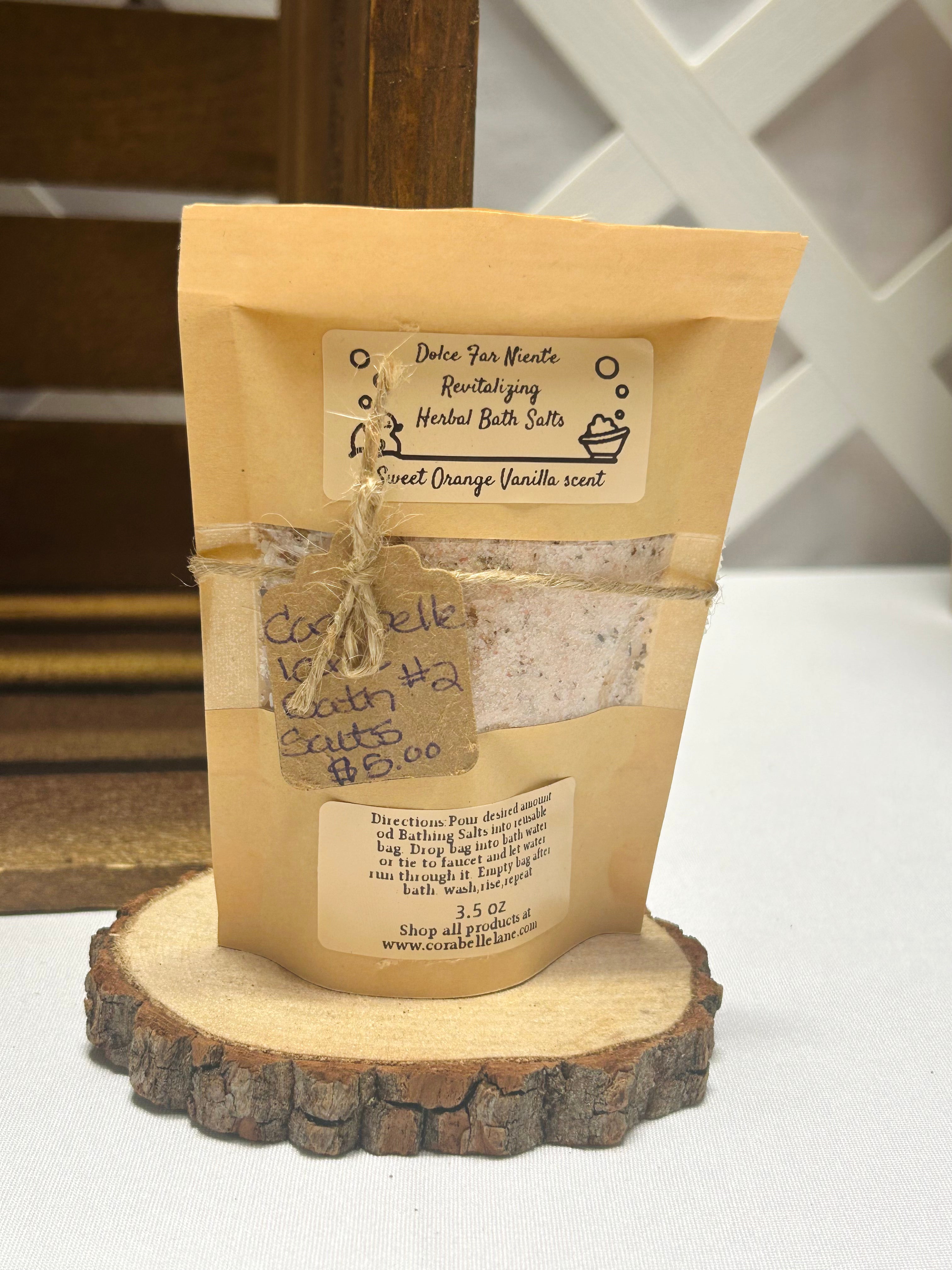 Sweet Orange Vanilla Herbal Bath Salts Epsom & Himalayan Salt Soak