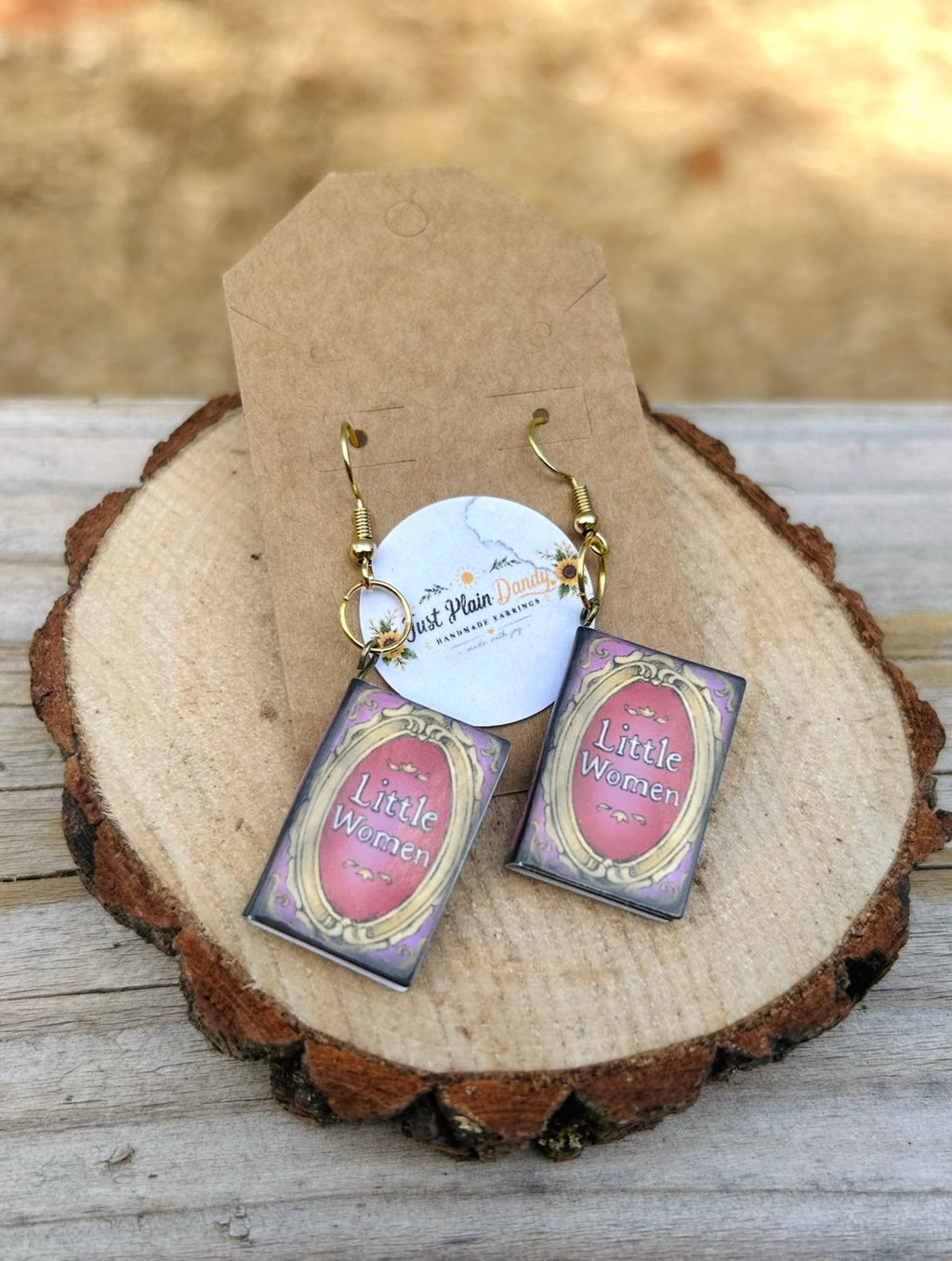 Little Women Miniature Book Dangle Earrings