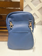 Handcrafted Blue Leather Crossbody Bag Artisan Mini Crossbody Purse