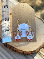 Corgi Dog Dangle Earrings Cute Enamel Puppy Earrings