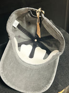 Hand Painted Sunflower Baseball Cap with Bees Gray Cotton Hat One of a Kind Floral Art