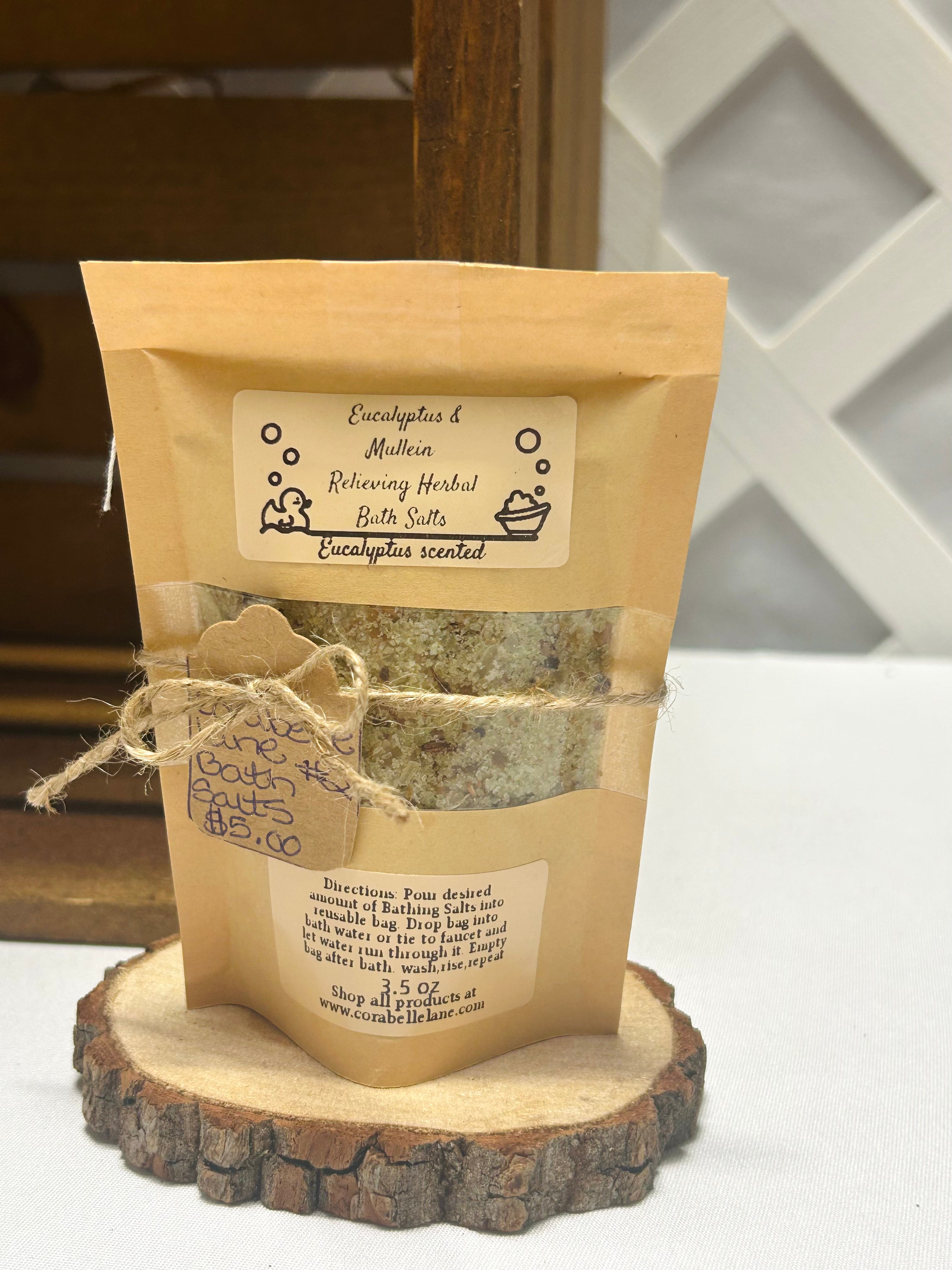 Eucalyptus Herbal Bath Salts Relaxing Epsom & Himalayan Salt Bath Soak