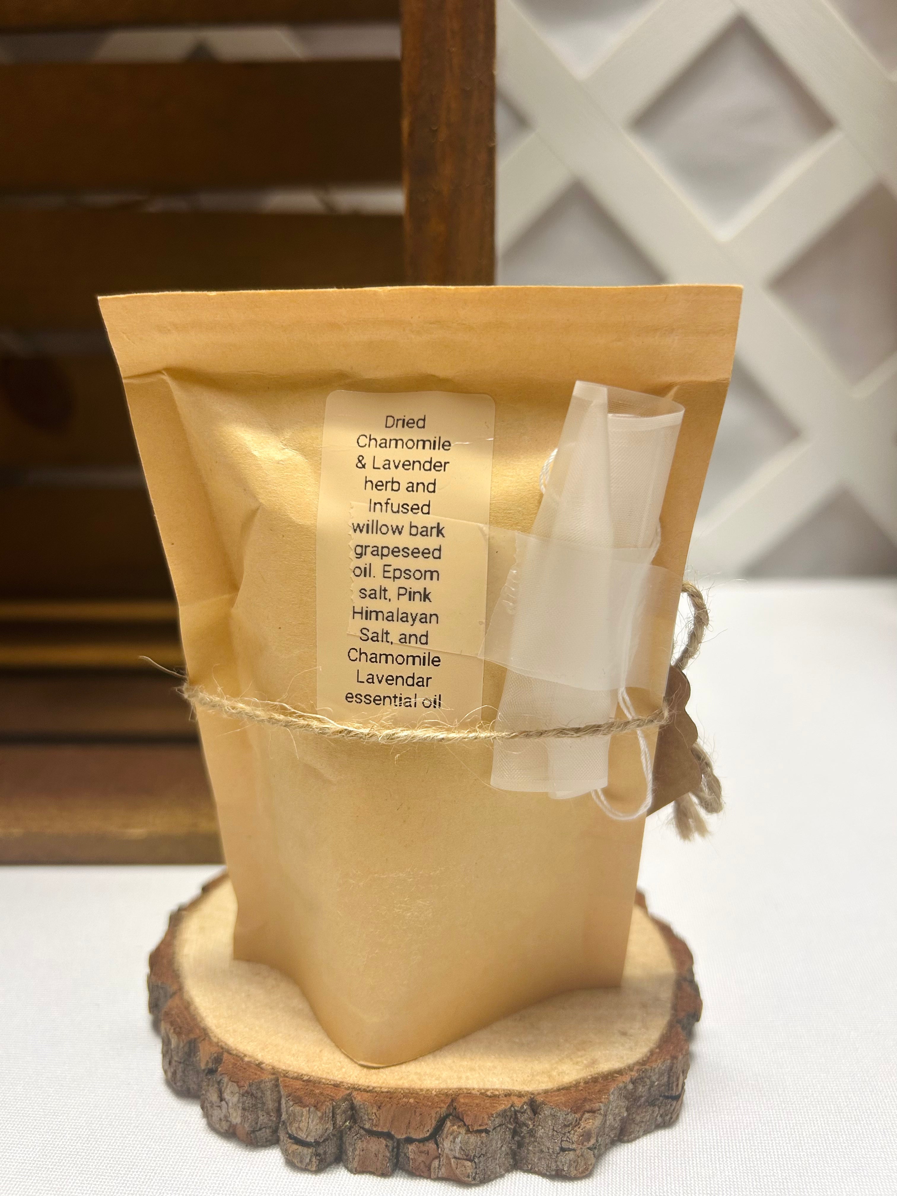 Chamomile Lavender Herbal Bath Salts Relaxing Epsom & Himalayan Salt Bath Soak