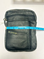 Handcrafted Black Leather Crossbody Bag Star Wars Lining Artisan Purse