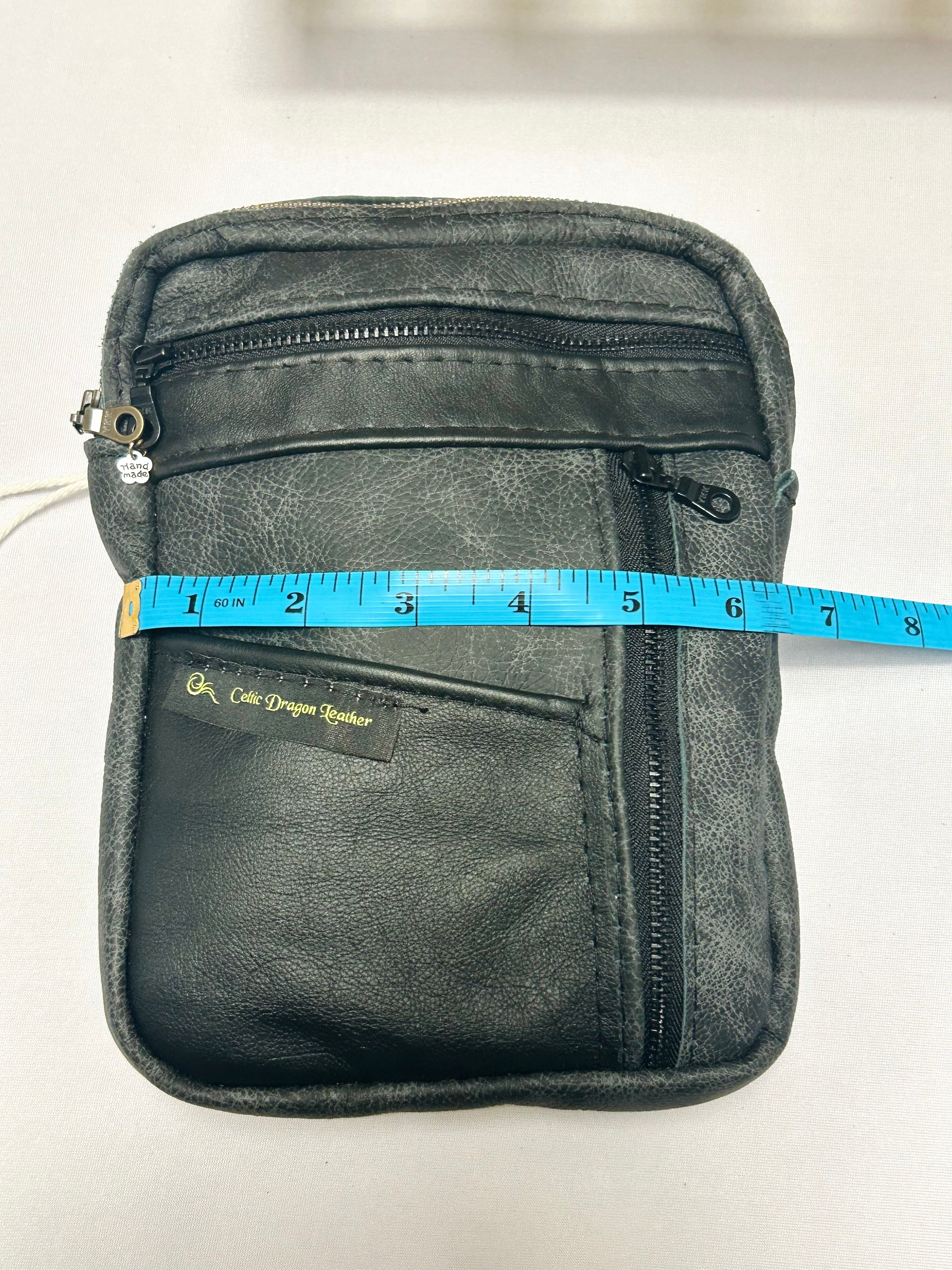 Handcrafted Black Leather Crossbody Bag Star Wars Lining Artisan Purse