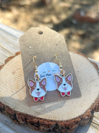 Corgi Dog Dangle Earrings Cute Enamel Puppy Earrings