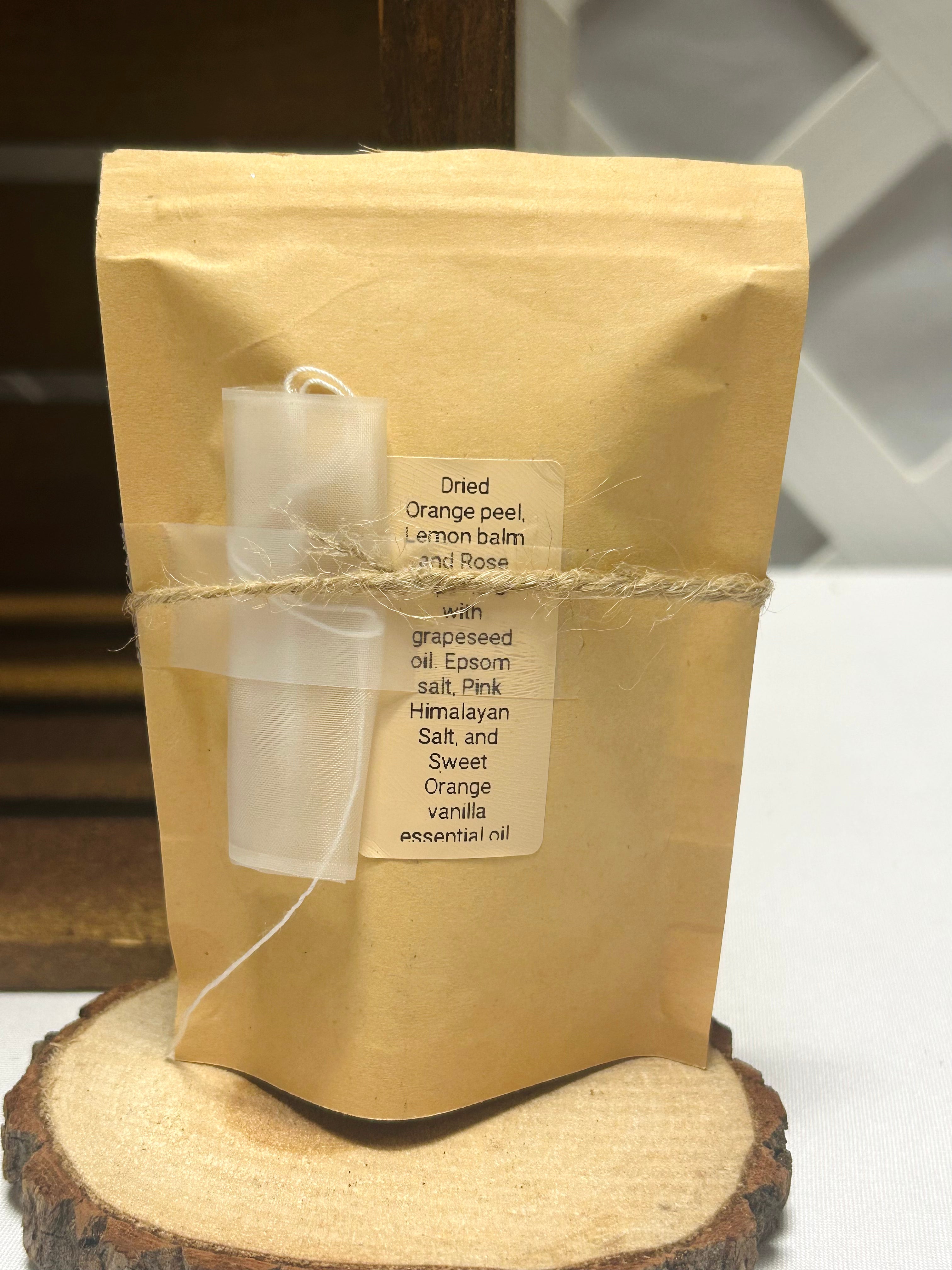 Sweet Orange Vanilla Herbal Bath Salts Epsom & Himalayan Salt Soak