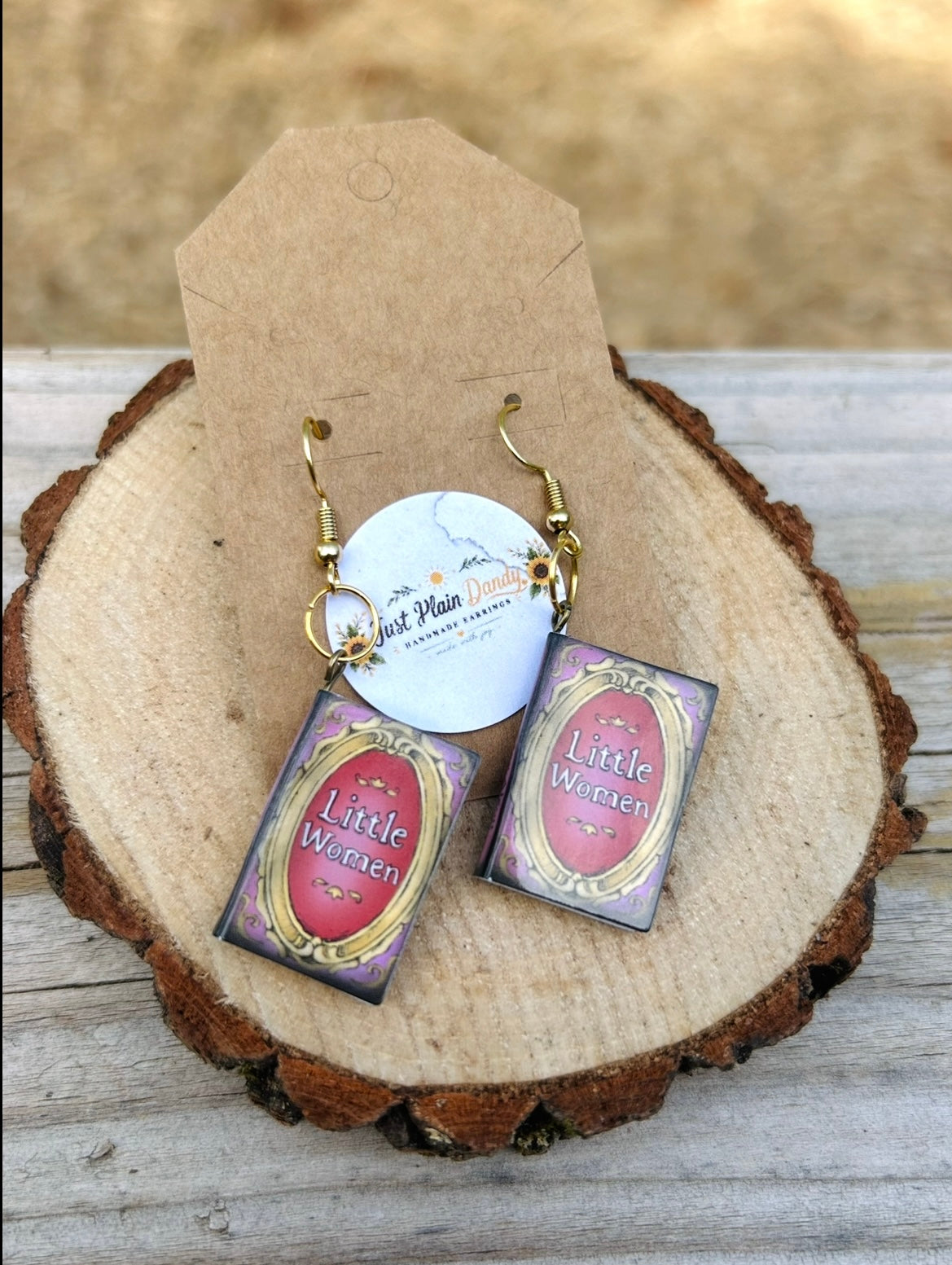 Little Women Miniature Book Dangle Earrings