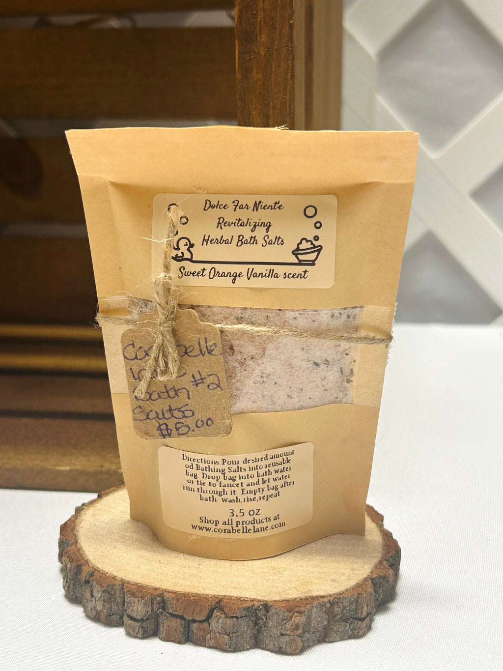 Sweet Orange Vanilla Herbal Bath Salts Epsom & Himalayan Salt Soak