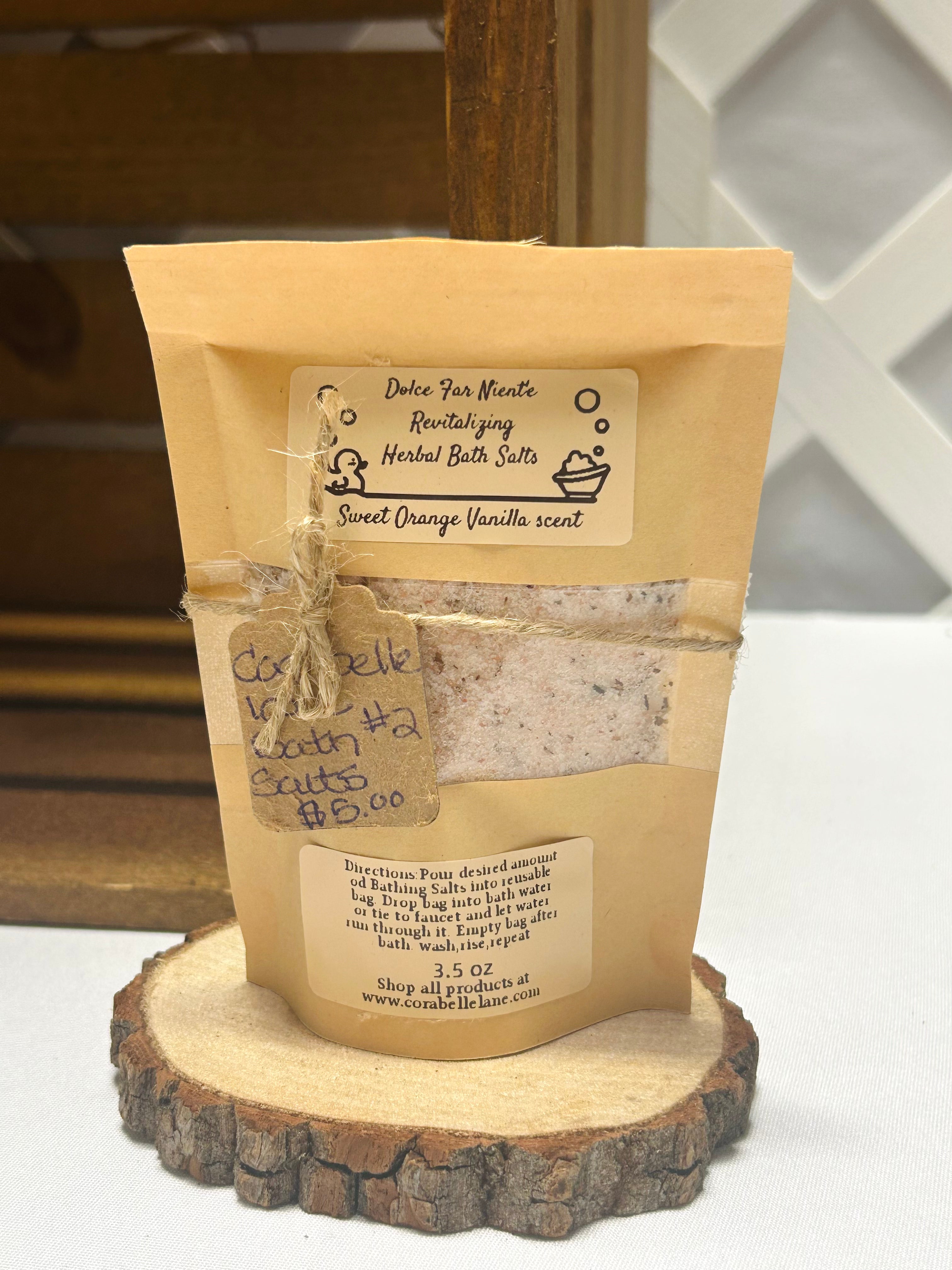 Sweet Orange Vanilla Herbal Bath Salts Epsom & Himalayan Salt Soak