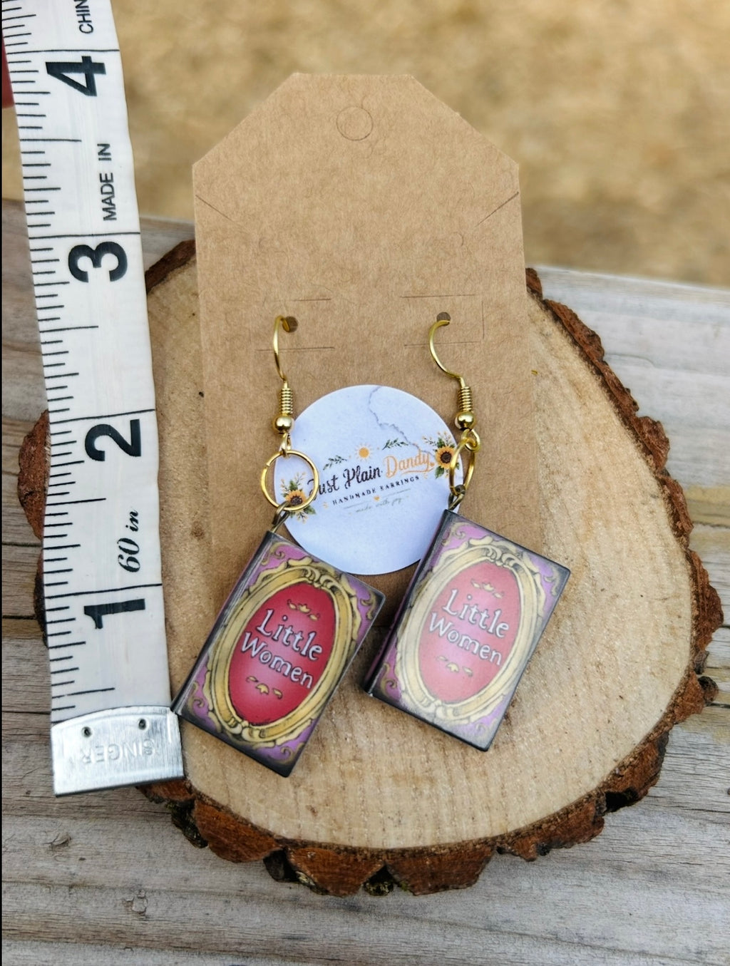 Little Women Miniature Book Dangle Earrings