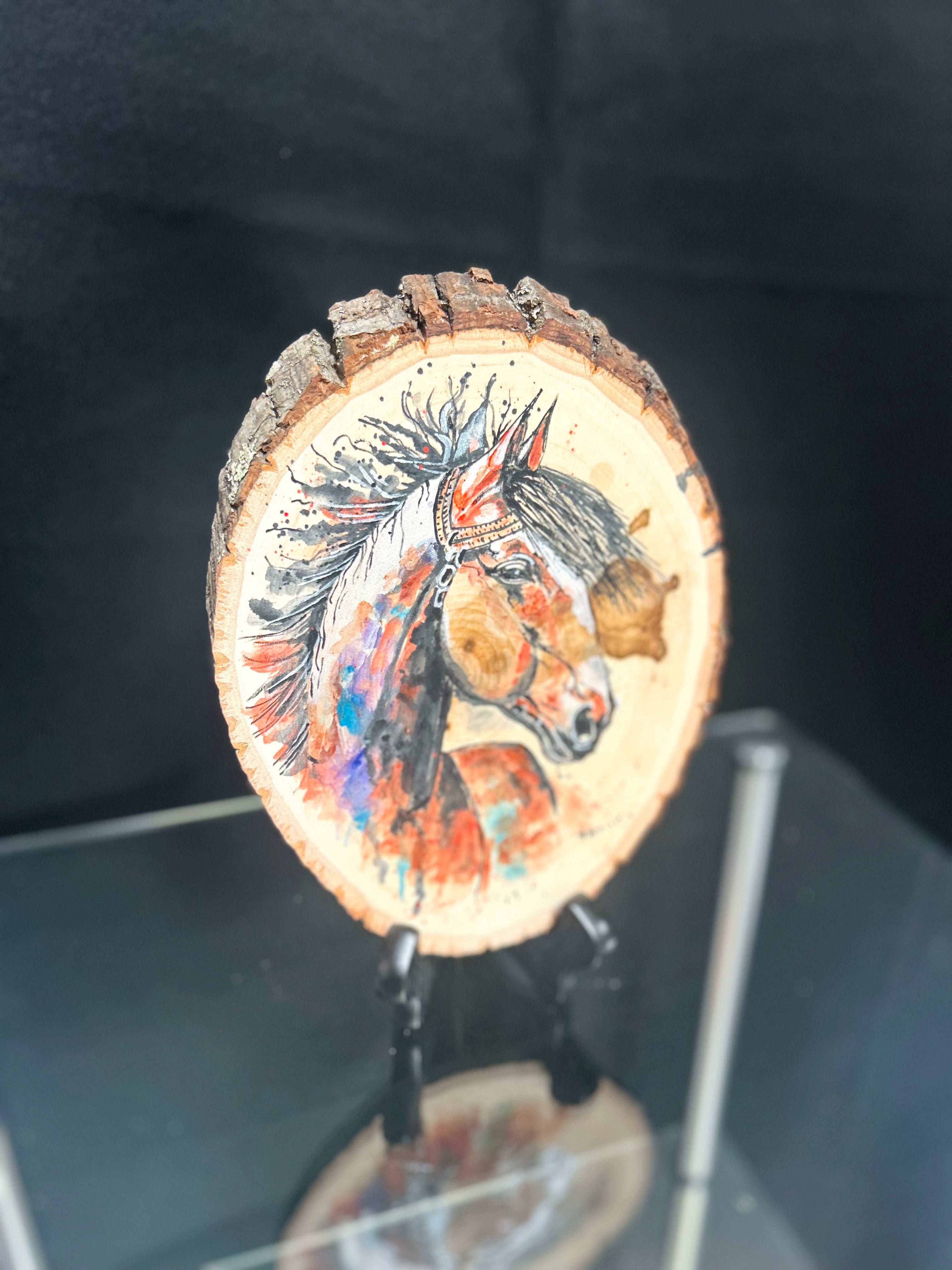 Hand-Painted Horse Wood Wall Art Western Rustic Decor