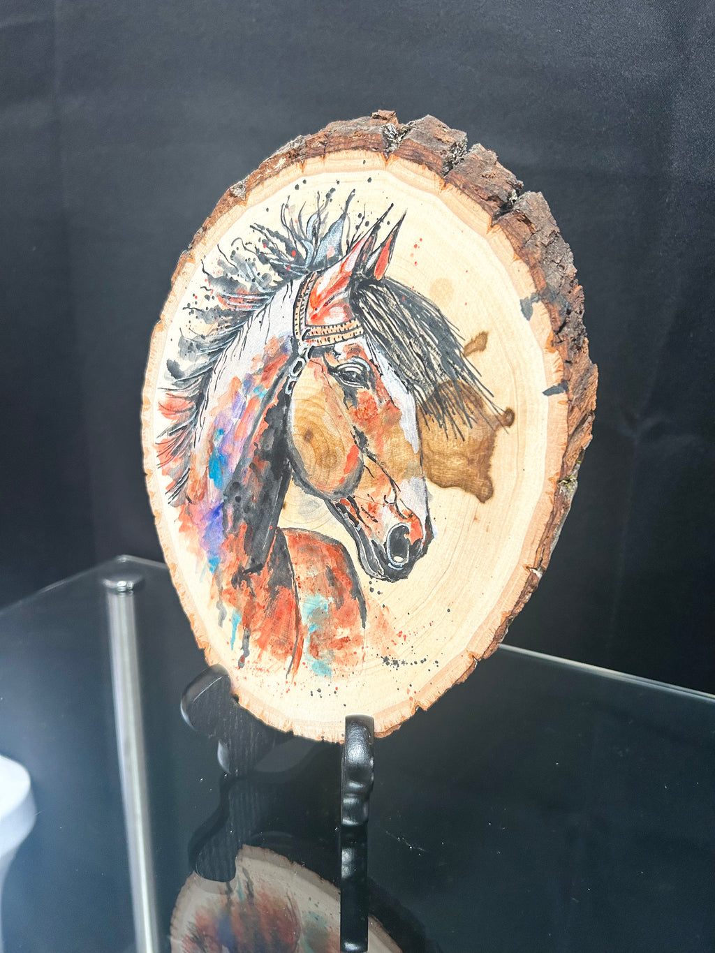 Hand-Painted Horse Wood Wall Art Western Rustic Decor