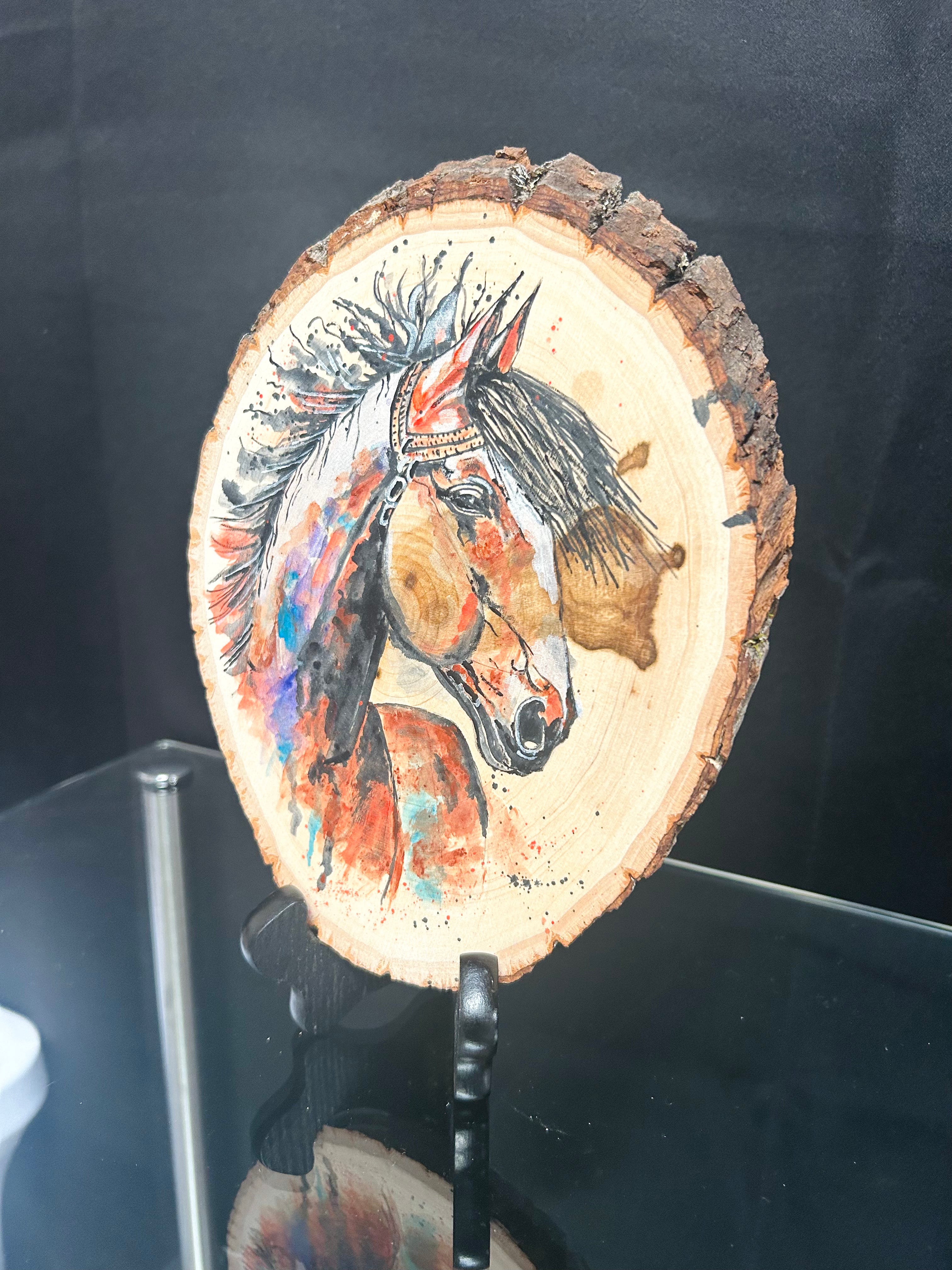 Hand-Painted Horse Wood Wall Art Western Rustic Decor