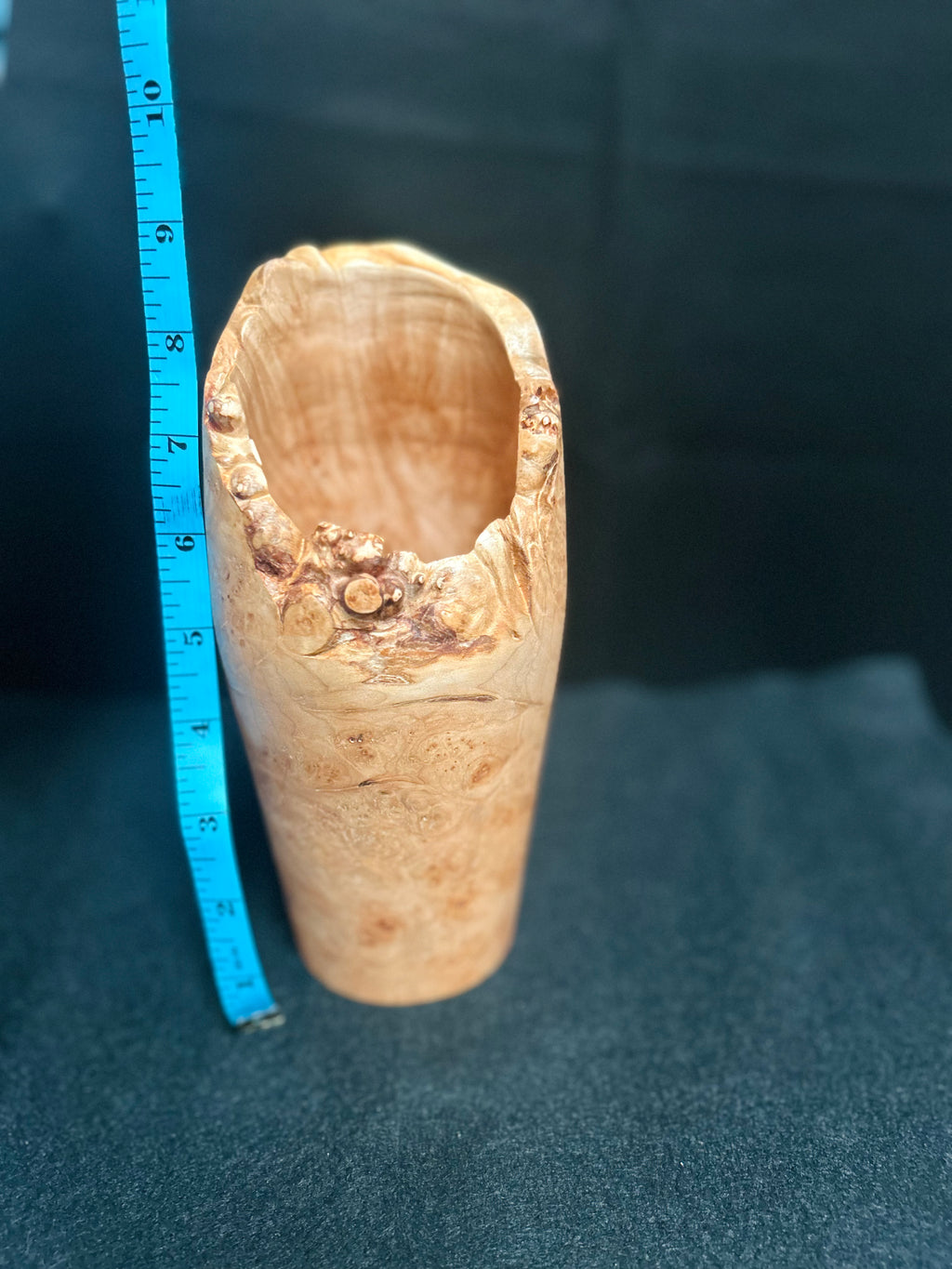Handcrafted Maple Burl Wood Vase Live Edge Decorative Wooden Vase