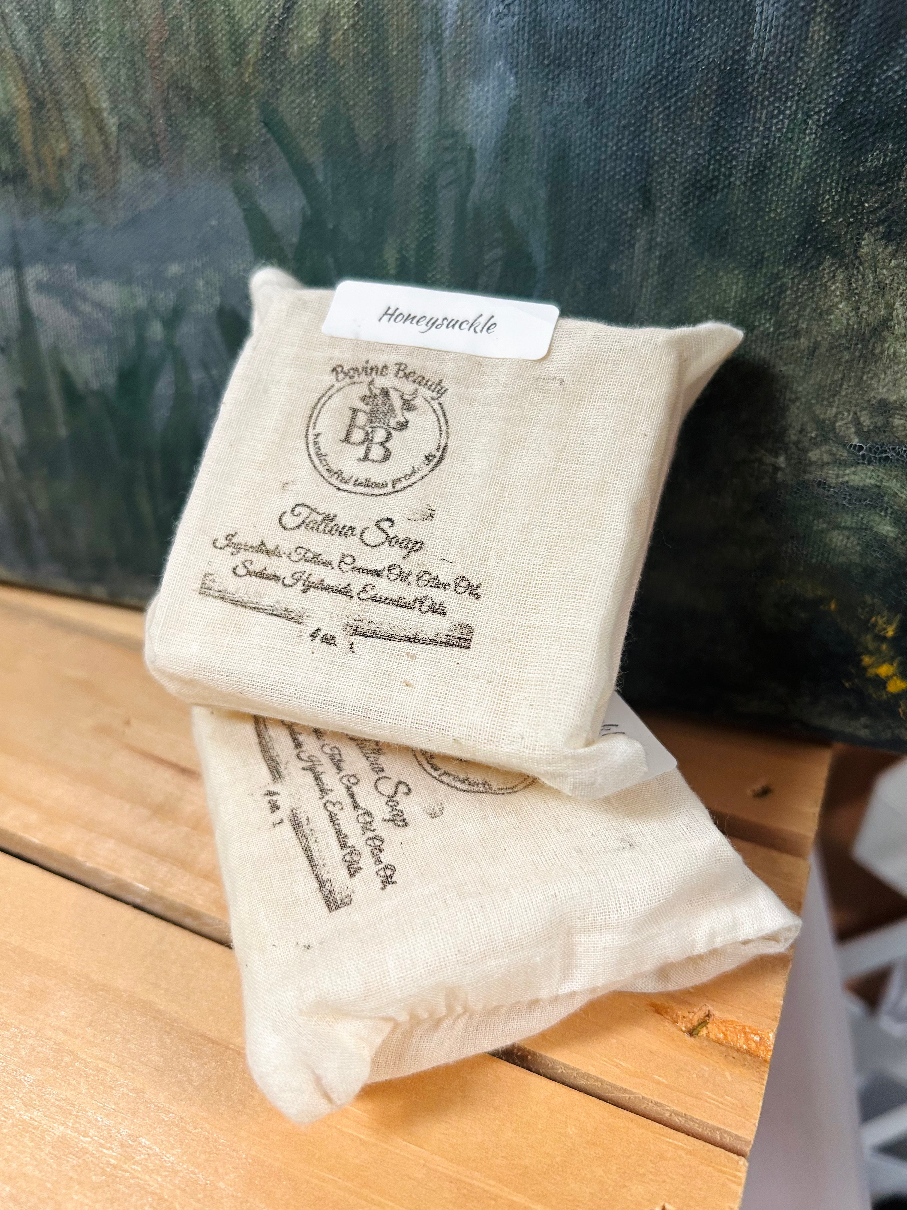 Honeysuckle Tallow Soap Handcrafted Natural Soap Bar 4 oz
