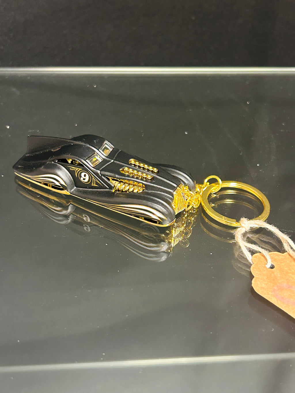 Black Hot Rod Car Keychain