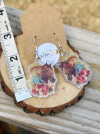 Cowgirl & Horse Acrylic Dangle Earrings