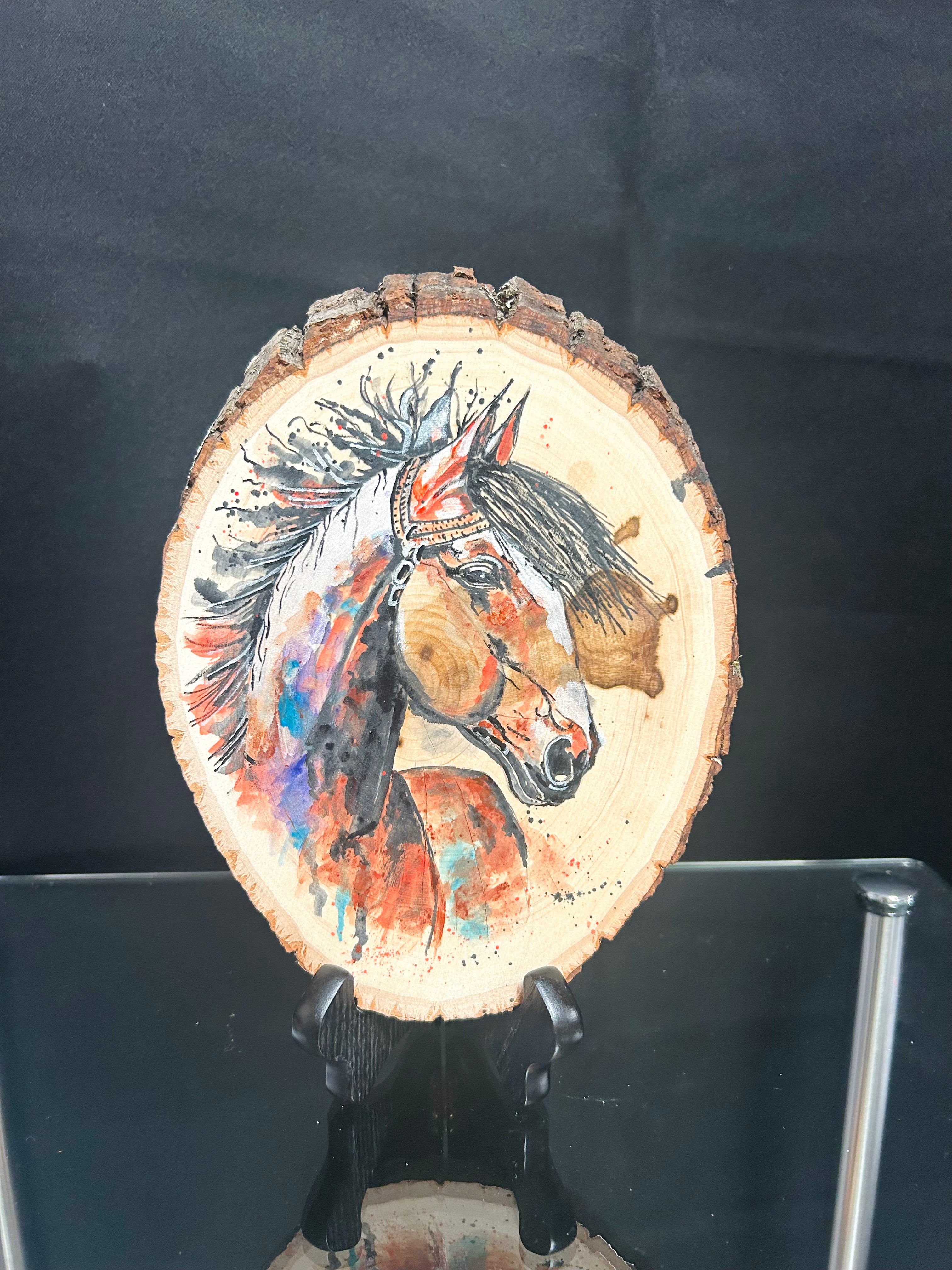 Hand-Painted Horse Wood Wall Art Western Rustic Decor