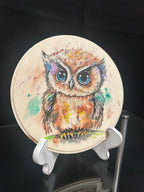 Hand-Painted Owl Wood Wall Art Whimsical Woodland Decor