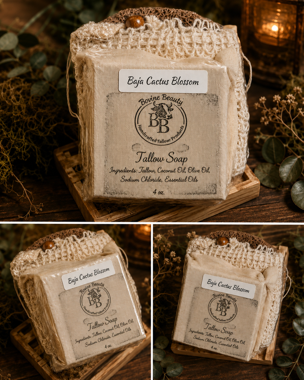 Baja Cactus Blossom Soap Gift Set with Exfoliating Soap Saver Bag