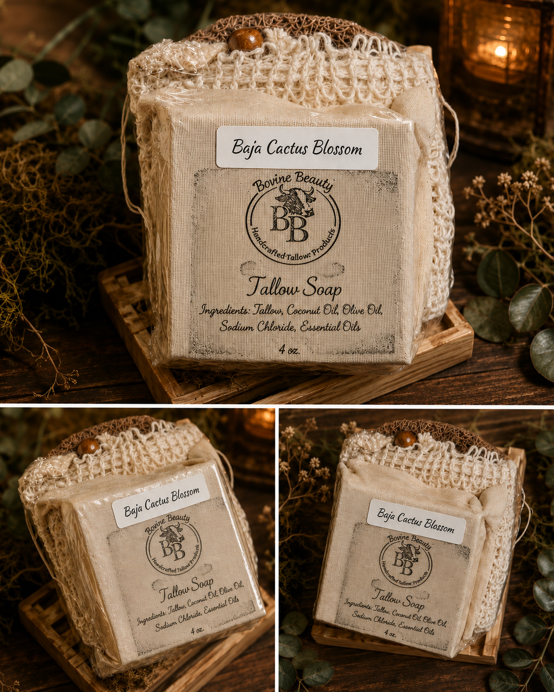 Baja Cactus Blossom Soap Gift Set with Exfoliating Soap Saver Bag