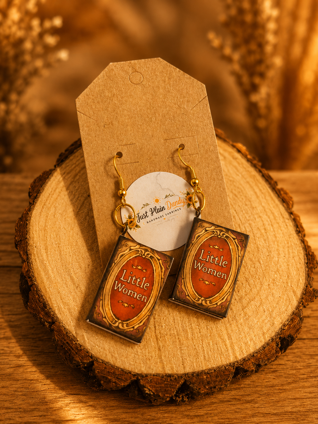 Little Women Miniature Book Dangle Earrings
