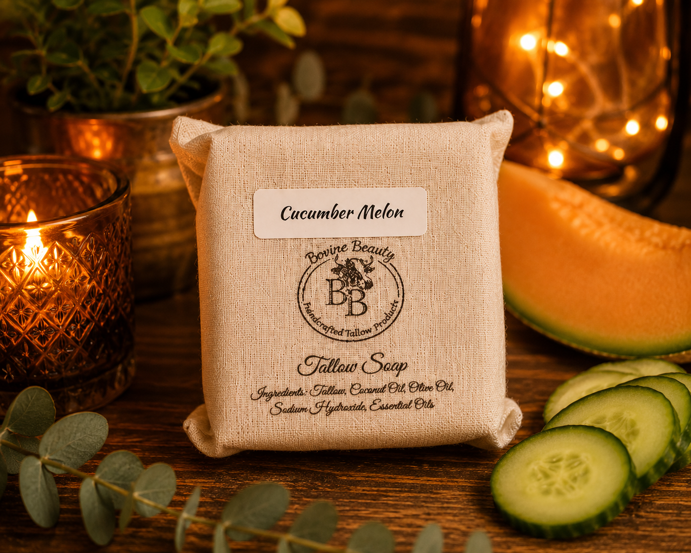 Cucumber Melon Handcrafted Tallow Soap