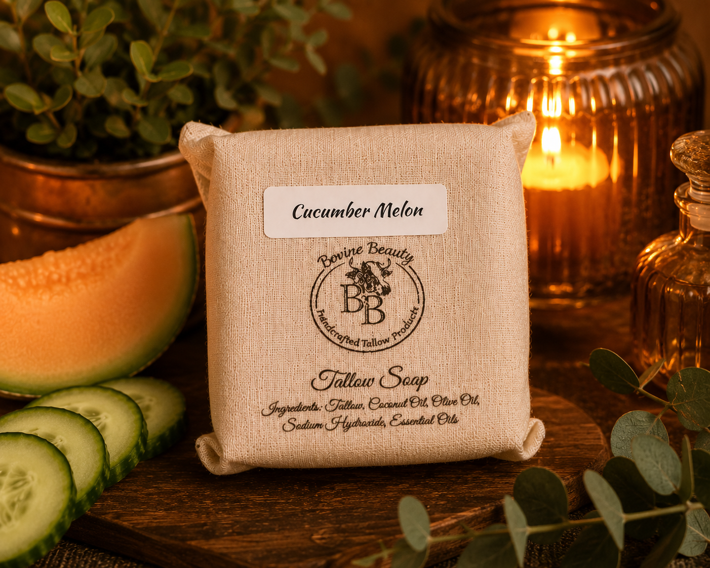 Cucumber Melon Handcrafted Tallow Soap