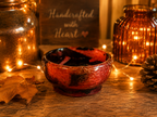 Walnut Wood & Red Resin Handcrafted Trinket Bowl