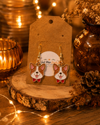 Corgi Dog Dangle Earrings Cute Enamel Puppy Earrings