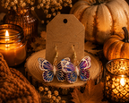 Colorful Layered Butterfly Dangle Earrings Blue, Purple & Pink